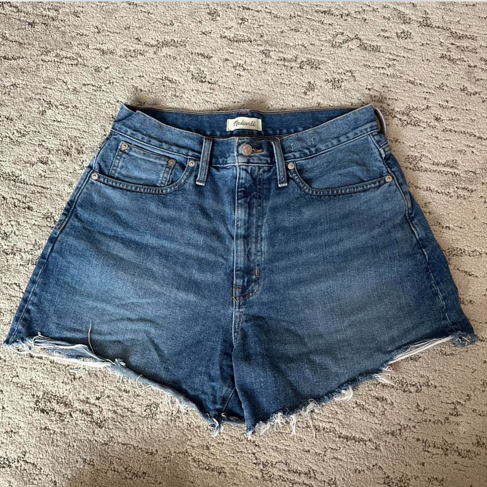 Madewell Distressed Blue Jean Shorts